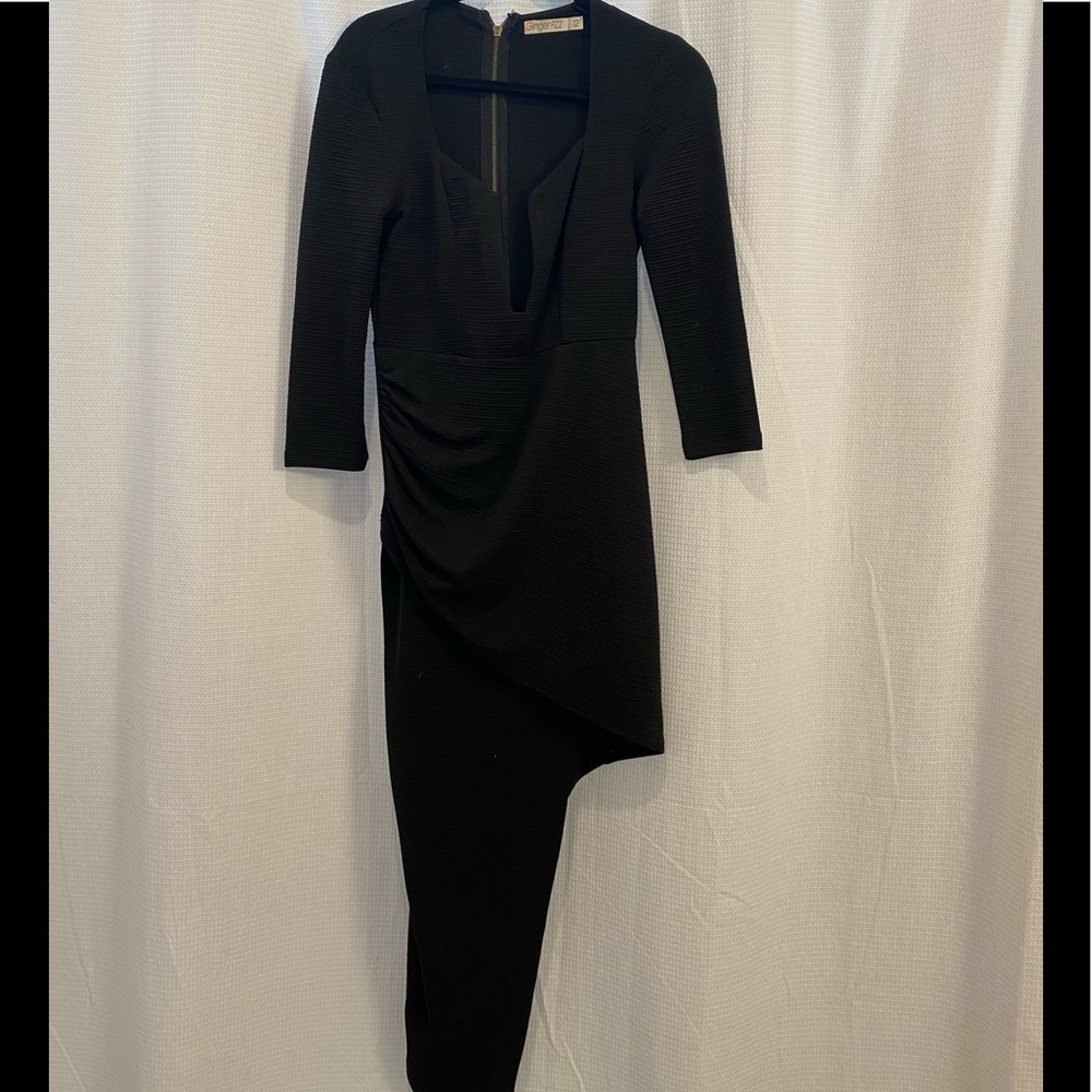 Black asymmetrical formal dress